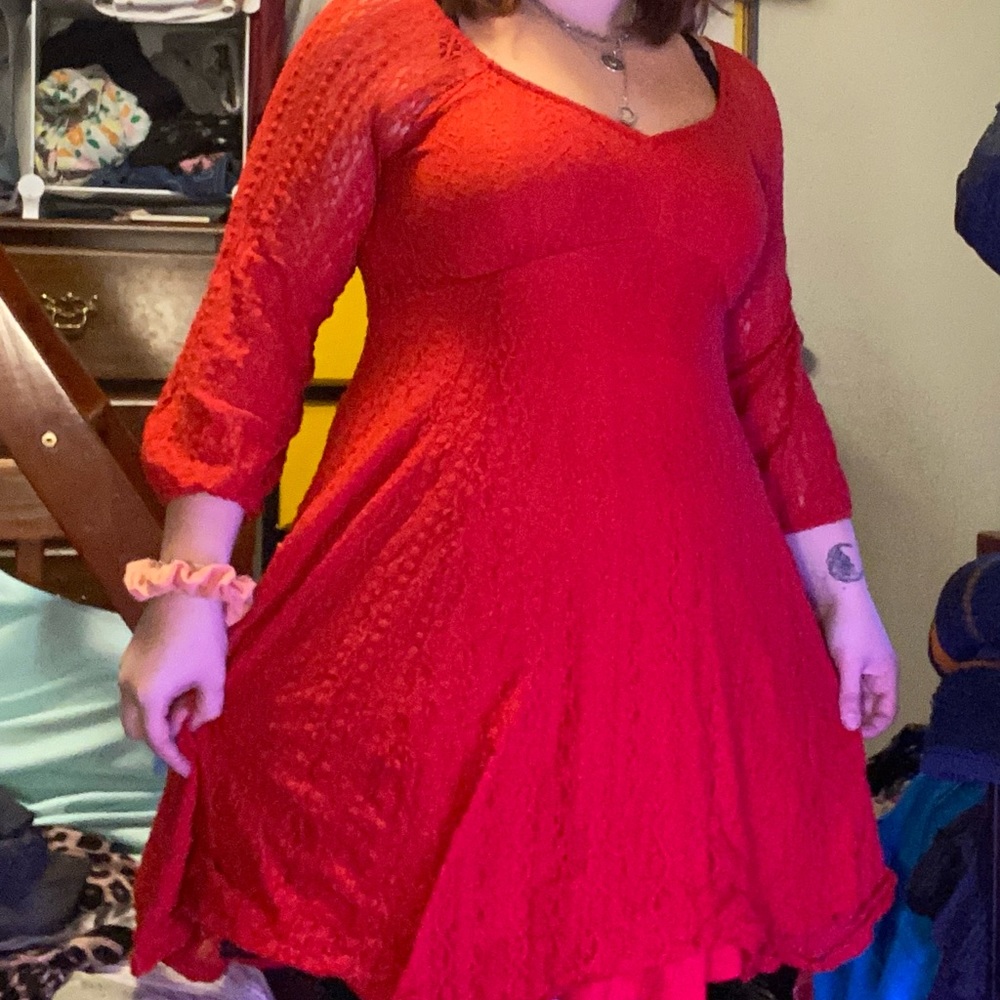 Torrid Red Lace Dress